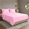 HABITA 33 HOME Set Lenzuola matrimoniali e Singole in Microfibra (Rosa, Matrimoniale)