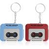 TNSLAND 2 Pezzi Mini Registratore Cassette Portachiavi Retrò, Portachiavi con Messaggio Vocale 30 Secondi, 3 Canzoni Integrate, Oggetto Decorativo Anni 80, Regalo Romantico per Coppia, Amanti Della Musica