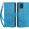 SIENIANLINE Cover per Samsung Galaxy A53 5G custodia portafoglio Blu | 3 scomparti carte, 1 tasca banconote, Chiusura magnetica, Supporto, Pelle PU flip cover per Samsung A53 5G