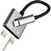Kefiany Adattatore Doppio Lightning Jack per iPhone Cavo Aux Cuffie Caricatore Accessori Audio Headphone Sdoppiatore per Apple iPad per iPhone 14 13 12 Pro Ricarica Cuffia Autoradio Adapter Cavetto jsxhz-2L