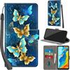 Haninsuze Cover per Huawei P30 Lite, farfalla dorata | Pelle PU Portafoglio, Porta Carte, Magnetica, Libro, Antiurto Custodia