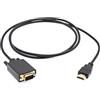 JZK 1,5 m Cavo HDMI a VGA, adattatore convertitore unidirezionale HDMI maschio a VGA maschio per computer, laptop, PC, monitor, proiettore, HDTV, per Roku, per Xbox