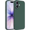 Captor Cover iPhone 17 Custodia Colorata in Silicone Liquido, Antiurto, Flessibile, Bordo Rialzato per Schermo e Protezione Fotocamera, Morbida Con Microfibra Interna per iPhone 17 Cover (Verde Scuro)