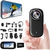 SecuraLen Action Cam 4K WiFi 150° IP65 Moto, con 64GB & Schermo | portatile, 3h batteria autonomia, anti-shock, Tascabile, supporti inclusi, mini