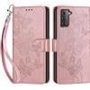 SIENIANLINE Cover per Samsung Galaxy S21 Plus custodia portafoglio Oro Rosa | 3 scomparti carte, 1 tasca banconote, Chiusura magnetica, Supporto, Pelle PU flip cover per Samsung S21 Plus