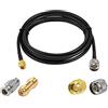 Vecys N Maschio a SMA Maschio Cavo Coassiale a Bassa Perdita RG58 10FT/3M + 2PCS N Kit Adattatore SMA per 3G 4G 5G LTE Antenna Ham Radio GPS WiFi