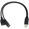 Generic USB 2.0 A 1 maschio a 2 Dual Femmina Data Hub USB di ricarica cavo di alimentazione Y Splitter cavo di prolunga