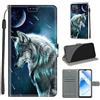 SIENIANLINE Cover per Oppo A56 / A55 5G custodia portafoglio Loup | Chiusura magnetica, Scomparti carte, Funzione supporto, Pelle PU flip cover per Oppo A16 4G