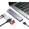 BHHB Hub USB C Adattatore per MacBook Pro Air Docking Station 8-in-2 Multiporta Adattatore per Mac Book 4K@60Hz HDMI, Thunderbolt 4/3, USB 3.0, SD/TF, USBC Hub Type C Dock per Mac M5 M4 M3 M2 M1