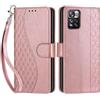 SIENIANLINE Cover per Xiaomi Redmi Note 11 Pro PU Pelle Custodia Flip Cubo - Oro Rosa