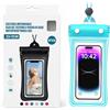 GUTEINTE Custodia Impermeabile Smartphone Marsupio Borsa Impermeabile IPX8, Schermo Touch, Cintura Regolabile, Tripla Protezione per Acquatici Pesca Vela Escursione (1, Azzurro, 23x11cm)