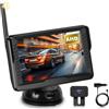 Hodozzy Kit Telecamera di Retromarcia Digitale Senza Fili con Monitor IPS 5 Pollici Telecamera AHD Visione Notturna Impermeabile, Hodozzy Backup Telecamera Posteriore Wireless 12V per Auto, Camion Camper