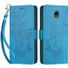 SIENIANLINE Cover per Samsung Galaxy J3 2017 PU Pelle Custodia Flip Blu