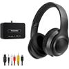 RETRADEKING Cuffie TV ANC Senza Fili, Cuffie Pieghevoli da Viaggio, Con Trasmettitore Bluetooth per Ottica (Toslink)/Coassiale/RCA/AUX/3,5 mm/USB TV Uscita Audio, Cuffia TV Senza Fili per Anziani