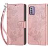 KENHONER Custodia per Nokia G42 5G Cover, Oro rosa Farfalla