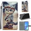 SIENIANLINE Cover per Oppo A53 / A53s / A32 4G custodia portafoglio Gatto | Chiusura magnetica, Scomparti carte, Funzione supporto, Pelle PU flip cover per Oppo A53 / A53s