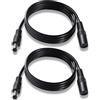 KUOQIY 2 Pezzi 1m 5.5x2.1 mm 24V 12V Cavi di Prolunga per Alimentazione DC, DC Cavo Estensione Maschio a Femmina 22AWG, per Telecamera Sicurezza CCTV, DVR, Nero