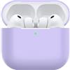 Nemteur Custodia per Airpods Pro 3, Case Protettiva Sottile in Silicone per Air Pods Pro 3 2025 (USB-C) Cover in Silicone Visibile con LED Frontale, Lavanda