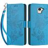 SIENIANLINE Cover per Samsung Galaxy J6 2018 PU Pelle Custodia Flip Blu