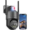 Ctronics 2.5K 4G LTE Telecamera da Esterno con Doppio Obiettivo, Zoom Ibrido 10X, Auto-Tracking, Visione Notturna a Colori 30m, Rossa/Blu, PC/App, NVR/FTP, Cloud/TF 128GB, Parete & Soffitto