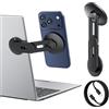 ALAFLY Supporto Magnetico per Telefono Laptop con Ricarica Wireless Veloce 15W, Pieghevole a 110° e Regolabile a 180°, Supporto Laterale Monitor Compatibile con MagSafe per iPhone/Mac/Tesla/Portatile
