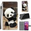 SIENIANLINE Cover per Motorola Moto G24 / E14 custodia portafoglio Panda carino | Chiusura magnetica, Scomparti carte, Funzione supporto, Pelle PU flip cover per Moto G04 / G04s