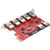 Mtlavishness Scheda Di Espansione PCI E Con 5 Porte USB 3.0 E Porta RJ45 1Gbps Chipset VIA VL812 07 Trasferimento Dati 5Gbps Per PC Desktop Uso Gaming Home Studio