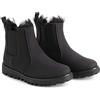 Polar Stivale Chelsea da donna in memory foam, in nabuk, impermeabile, in gomma, con suola cucita e foderata in pelliccia sintetica