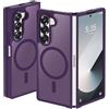 ORETECH Magnetica Cover per Samsung Galaxy Z Fold 6, Compatibile con MagSafe, Protettiva Hard PC Antiscivolo Antiurto Protezione Militare Custodia per Z Fold 6 -Viola Scuro