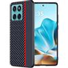 FDHYFGDY Cover per Motorola Edge 60/60 Fusion, Custodia Protettiva Antigraffio Antiurto, Ultrasottile in Fibra di Carbonio Compatibile con Motorola Edge 60/60 Fusion Custodia - Rosso e Nero