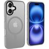 tigratigro Cover Magnetica per iPhone 16 Plus, Compatibile con MagSafe, Custodia Traslucida Opaca Posteriore Sottile Antiurto Protettiva Case, Protezione Antiurto di Grado Militare, Grigio