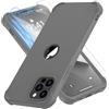 ORETECH Cover iPhone 12 Pro Max(6.7 Pollici) con [2 Pezzi di Vetro Temperato ] 360° Silicone Bumper Protettive Ultra Sottile Hard PC Cover per iPhone 12 PROMAX - Grigio