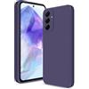 Btstring Cover per Samsung Galaxy A55, Custodia Antiurto Case Sottile in Silicone TPU con Fodera in Microfibra e Protezione della Fotocamera -Viola