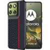 FDHYFGDY Cover per Motorola Edge 70, Custodia Protettiva Antigraffio Antiurto, Ultrasottile in Fibra di Carbonio Compatibile con Motorola Edge 70 Custodia - Rosso e Nero