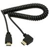 Cerrxian - Cavo con attacco da HDMI maschio a HDMI ad angolo retto, connettori placcati oro, cavo a spirale, supporta ritorno audio, 2K x 4K (30 Hz)