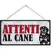 CARISPIBET Attenzione al Cane Cartello di Avvertimento in PVC per Casa Porta d'Ingresso Targa Esterno 15 x 30 cm