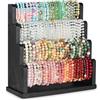 Emfogoo Porta Bracciali, 4 Livelli Espositore Gioielli, Braccialetti Rack in Legno Staccabile, per Bracciali, Braccialetti, Orologi, Collane, Porta Gioielli per Casa, Fiere Artigianali e Negozi (Nero)