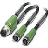 Phoenix Contact Cavo di distribuzione M8/M8/M8 1xmaschio/2xfemmina diritto 3/3 poli. Codifica A, 48 V, 4 A, numero di fili 3, lunghezza 0,3