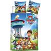 Aymax Copertura per letto Aymax Paw Patrol, con motivo dei cuccioli, in poliestere simile al cotone, dimensioni 140 x 200 cm, federa 65 x 65 cm