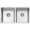 JASSFERRY Lavello da cucina 2 Vasca doppia in Acciaio Inox Spazzolato, Sottomontante Lavandino, con set di rifiuti