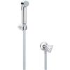 GROHE Tempesta Trigger Spray Set Doccia Completo con Rubinetto a Squadra (1 getto a pistola, rubinetto angolare incluso, SpeedClean anticalcare, flessibile antitorcitura), Cromo, 27514001