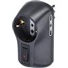 BTicino S3610GB Adattatore Safe Presa Multipla a 3 posti, con 1 Presa Schuko Standard Tedesco, 2 Prese Bivalenti 10/16A e Interruttore Automatico Luminoso di Sicurezza, colore Antracite