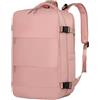 Treer Zaino per Ryanair 40x30x20cm Borse da Cabina Zaino da Viaggio Aereo 24L Bagaglio a Mano Donna Uomo Idrorepellente Casual Zaini con Foro di Ricarica USB e Tasca Antifurto (Rosa)
