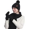 MAZELIKEHOOD Set Sciarpa Cappello Guanti Donna Inverno Caldo Cappello di Bobble con Sciarpa a Maglia e Guanti Tessuto Morbido e Comodo Moda Accessori Invernale Ideale per Regalo di Natale