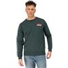 Lonsdale Herren Rundhals Sweatshirt Schmale Passform Lympstone Maglia di Tuta, Bottle Green/Red/Ecru, M Uomo