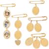 UNICRAFTALE 5 pezzi 5 diversi design ovali medaglione con ciondolo dorato per foto di bouquet da sposa, ognuno con spazio per 1 3 foto e ciondolo a forma di cuore per fiori di sposa, festa di nozze