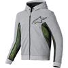Alpinestars Chrome Air Sport Felpa con cappuccio e zip da moto, grigio chiaro/nero/giallo neon, XL