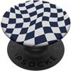 Cute Square Checkers Cute Pattern Design Scacchiera vintage a scacchi blu navy e bianco PopSockets PopGrip Adesivo