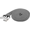 PremiumCord Cavo di Collegamento Piatto USB - Micro USB Tessile 2m, Tipo A Maschio a Tipo Micro B Maschio, Cavo Dati Ad Alta velocità 480 Mbit/s, 2X Schermato, AWG28, Colore Nero/Bianco, Lunghezza 2m