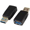 PremiumCord Adattatore USB A maschio a USB A femmina M/F Super-Speed 5Gbit/s, connettore USB tipo A, protezione maschio, colore nero